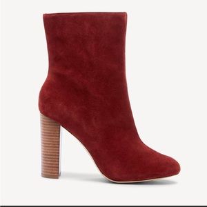 EUC Sole Society Red/Brown Suede Booties 10M. Worn twice, no flaws